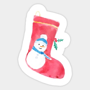 christmas secret Santa socks  watercolour painting Sticker